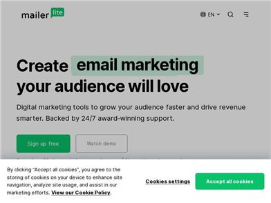 MailerLite AI ドラッグ&ドロップエディター