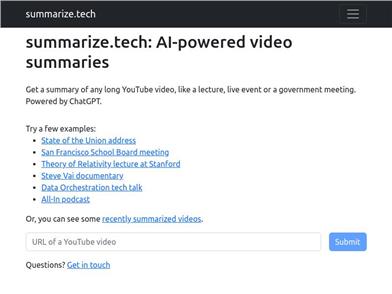 Summarize Tech