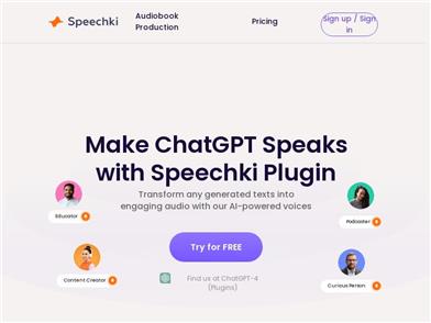 Speechki ChatGPT Plugin: anything audio