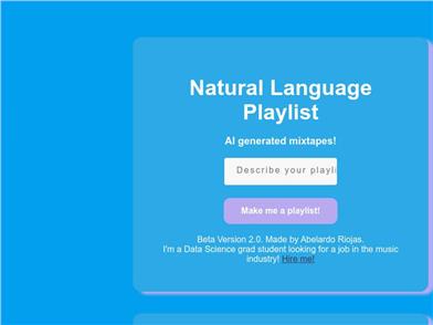 Natural Language Playlist