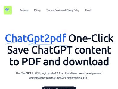chatGpt to pdf Chrome plugin
