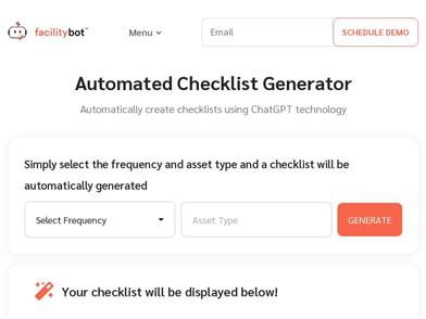 FacilityBot's Checklist Generator
