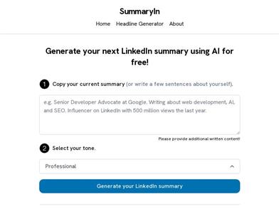 LinkedIn Summary Generator