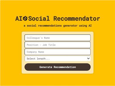 AI Social Recommendator