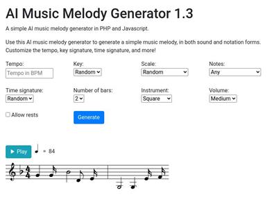 AI音楽メロディー生成器