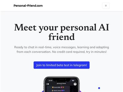 Personal-Friend.com - あなたのAIフレンドがここに!