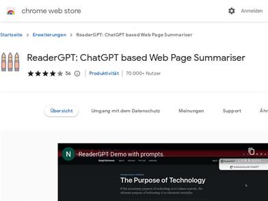 ReaderGPT: ChatGPT powered web summary