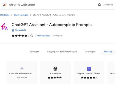ChatGPT Assistant - Autocomplete Prompts
