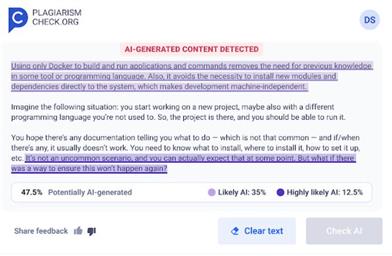 Trace GPT AI Detector by PlagiarismCheck.org
