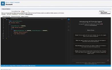 Enhanced Salesforce Formula Editor and AI Agent