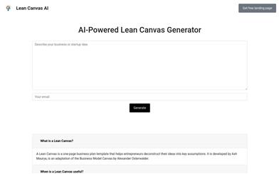 Lean Canvas AI