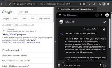 SidePanel for Bard and GPT-4 Google Search