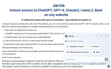 Jarvis AI: Access to GPT-4, Claude, Llama & Bard