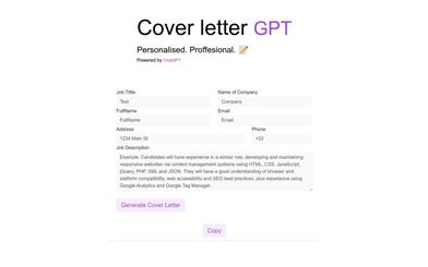 Cover letter GPT
