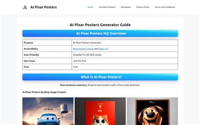 AI Pixar Posters