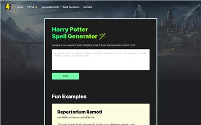 Harry Potter Spell Generator