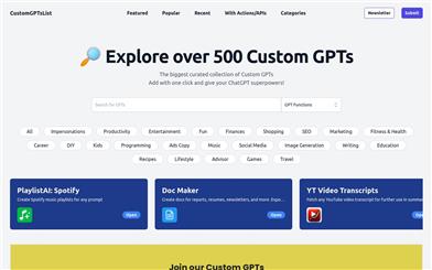 Custom GPTs List