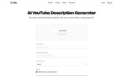 AI YouTube Description Generator