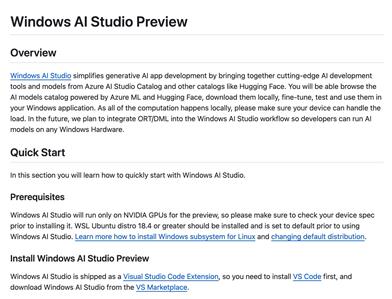Windows AI Studio