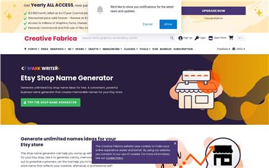 Etsyショップ名ジェネレーター | Creative Fabrica