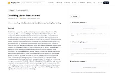 Denoising Vision Transformers
