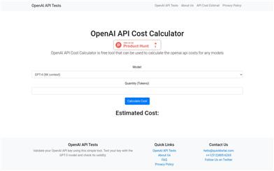 OpenAI API Cost Calculator