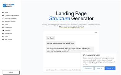 Landing Page Structure Generator