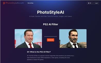 PS2 AI Filter by PhotoStyleAI