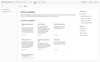 Azure AI Studio - Speech Services