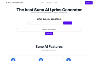 The best Suno AI Lyrics Generator
