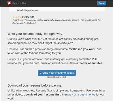 resume star