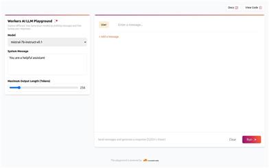 Workers AI LLM Playground