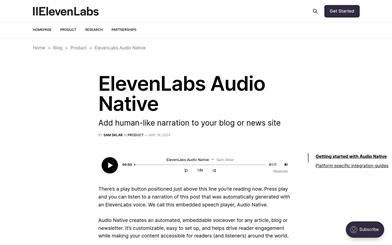 ElevenLabs Audio Native