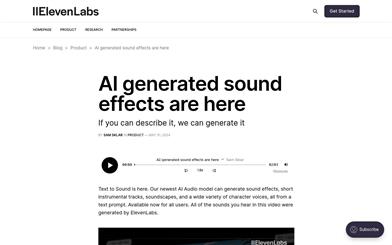 ElevenLabs Text to Sound Effects