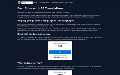 Fast Sites with AI Translations