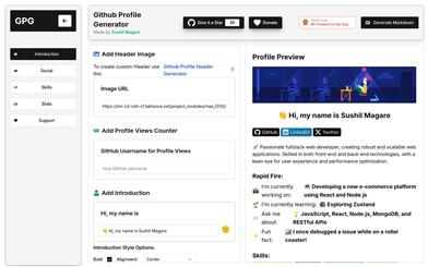 GitHubプロフィールジェネレーター
