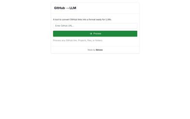 GitHub to LLM 変換ツール