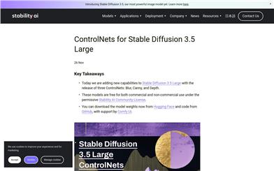 ControlNets for Stable Diffusion 3.5 Large