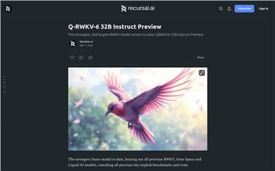 Q-RWKV-6 32B Instruct Preview