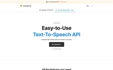 Lemonfox.ai Text-to-Speech API