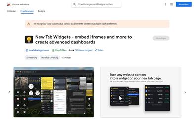 New Tab Widgets